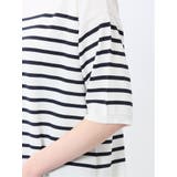 快適機能 ゆるボーダー クルーネック 半袖ニット | TAKA-Q WOMEN | 詳細画像10