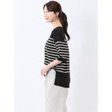 快適機能 ゆるボーダー クルーネック 半袖ニット | TAKA-Q WOMEN | 詳細画像14