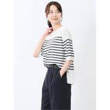 快適機能 ゆるボーダー クルーネック 半袖ニット | TAKA-Q WOMEN | 詳細画像2