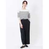 快適機能 ゆるボーダー クルーネック 半袖ニット | TAKA-Q WOMEN | 詳細画像5