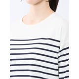 快適機能 ゆるボーダー クルーネック 半袖ニット | TAKA-Q WOMEN | 詳細画像9