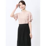 12ピンク | クルーネック フレア袖 ニットプルオーバー | TAKA-Q WOMEN