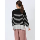 ボーダー ボトルネック ニットプルオーバー | TAKA-Q WOMEN | 詳細画像3