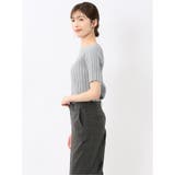 快適機能 ワイドリブ クルーネック 半袖ニット | TAKA-Q WOMEN | 詳細画像2