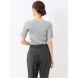 快適機能 ワイドリブ クルーネック 半袖ニット | TAKA-Q WOMEN | 詳細画像3