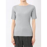 快適機能 ワイドリブ クルーネック 半袖ニット | TAKA-Q WOMEN | 詳細画像6