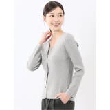 ハンドウォッシャブル ラメリブ Vネック ニットカーディガン | TAKA-Q WOMEN | 詳細画像2 