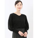 05黒 | ハンドウォッシャブル センターハギ Vネック ニットプルオーバー | TAKA-Q WOMEN