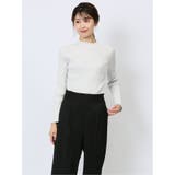 01白 | ラメリブニット ハイネックプルオーバー | TAKA-Q WOMEN