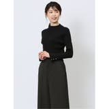 05黒 | ラメリブニット ハイネックプルオーバー | TAKA-Q WOMEN