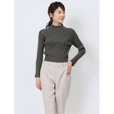 06グレー | ラメリブニット ハイネックプルオーバー | TAKA-Q WOMEN