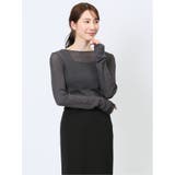 06グレー | ハンチ/HUNCH ラメシアー ハイネックリブニット | TAKA-Q WOMEN