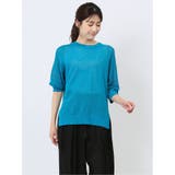 70青 | ハンチ/HUNCH 麻タッチ クロシェ風ニット | TAKA-Q WOMEN