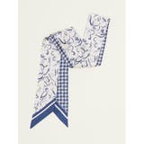 シルク 千鳥×フラワー柄スカーフ | TAKA-Q WOMEN | 詳細画像1