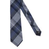 紺 | TAKA-Q:リング糸チェック柄 レギュラーネクタイ8.0cm幅 | TAKA-Q MEN