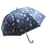 ネイビー | ねこ柄 晴雨兼用ジャンプ傘(長傘) | macocca