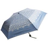【34】サックス | 晴雨兼用傘 レース柄 折畳み傘 日傘 日傘 | macocca