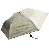 【17】アイボリー | 晴雨兼用傘 ダマスク柄 折畳み傘 日傘 | macocca