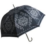 【12】チャコール | 晴雨兼用傘 ダマスク柄 ジャンプ傘 日傘 | macocca