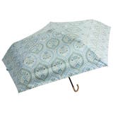 【32】ブルー | 晴雨兼用 ダマスク柄 折畳み傘 | macocca