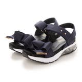 ネイビー | Realta(レアルタ) リボンがかわいいベルクロエアー底スポーツ サンダル | Mafmof