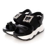 ブラック | Mafmof(マフモフ)ボリュームソールビジュースポーツサンダル 533scc | Mafmof