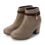 オーク・スエード | Realta(レアルタ)ビジューチャーム付き厚底フラワーカットショートブーツ | Mafmof