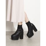 Mafmof(マフモフ)13cmヒールボリュームヒールストレッチショートブーツ | Mafmof | 詳細画像2 