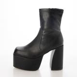 Mafmof11 5cmバルキーヒールプランプストレッチショートブーツ | Mafmof | 詳細画像8