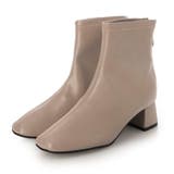 グレージュ・PU | Realta(レアルタ)5cmヒールスクエアトゥストレッチショートブーツ | Mafmof