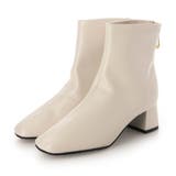 アイボリー・PU | Realta(レアルタ)5cmヒールスクエアトゥストレッチショートブーツ | Mafmof