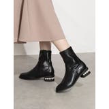 Realta(レアルタ)4.5cmパールヒールストレッチショートブーツ | Mafmof | 詳細画像2