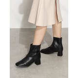 Realta(レアルタ)5cmヒールスクエアトゥストレッチショートブーツ | Mafmof | 詳細画像2