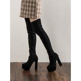 Mafmof(マフモフ)13 5cmヒールストーム入りストレッチ膝上ロングブーツ | Mafmof | 詳細画像2 