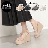 Realta(レアルタ)シースルーフラワーウエッジサンダル | Mafmof | 詳細画像1 