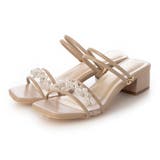 ベージュ・PU | Realta(レアルタ)5cmヒールパールビジュー2wayサンダル | Mafmof