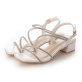 シルバー | Realta(レアルタ)3.5cmヒールビジューストラップサンダル | Mafmof