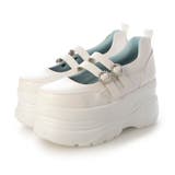 ホワイト・PU | Mafmof(マフモフ)9cmソール厚底スニーカー | Mafmof