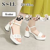 Realta(レアルタ)ビジューチェーンチャンキーヒールサンダル | Mafmof | 詳細画像1