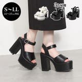 Mafmof(マフモフ)13cmヒール厚底ユニットソールストラップサンダル | Mafmof | 詳細画像1 