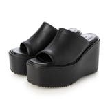 ブラック・PU | Mafmof(マフモフ)11cmヒール厚底プラットフォームサンダル | Mafmof