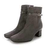 グレージュ・スエード | Realta5 5cmパールヒール2WAYパールベルトショートブーツ | Mafmof