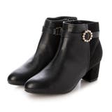 ブラックPU・ブラックスエード | Realta(レアルタ)5 5cmヒールツイードコンビパールリング2WAYショー… | Mafmof