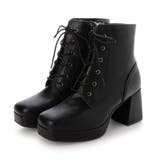 ブラック・PU | Realta(レアルタ)6.5cmヒールストームレースアップショートブーツ | Mafmof