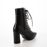 Mafmof9cmヒールストーム入りチャンキーヒールレースアップブーツ | Mafmof | 詳細画像11