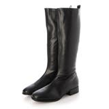 ブラック・PU | Realta(レアルタ)3cmヒールピース付きソフトレザーロングブーツ | Mafmof