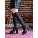 Mafmof(マフモフ)13cmチャンキーヒールストレッチロングブーツ | Mafmof | 詳細画像2