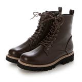 ダークブラウン・PU | Realta(レアルタ)4cm厚底ビブラムソールレースアップショートブーツ | Mafmof