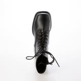 Mafmof9cmチャンキーヒール厚底プラットフォームレースアップショートブーツ… | Mafmof | 詳細画像18