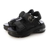 ブラック | Realta6 5cmエアー入りクッショニングソールチュールスポーツサンダル | Mafmof